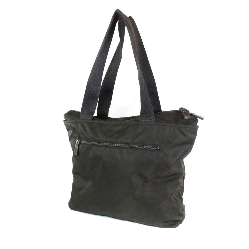 Prada Tote enamel Bag Tessuto Black triangle logo
